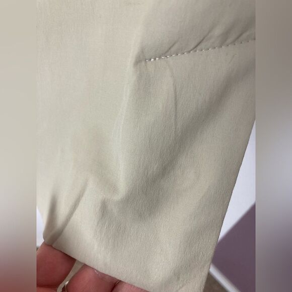 Real Clothes from Saks Fifth Avenue Stylish Cream Slim Pants side zip - Picture 6 of 10